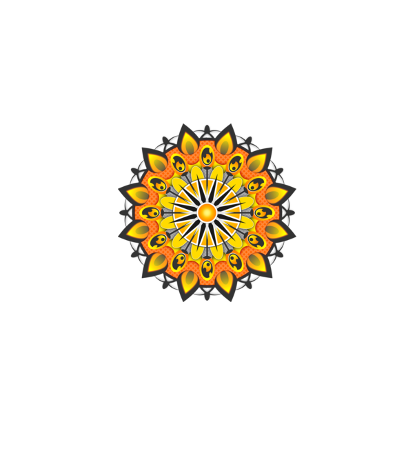 Nap mandala minta fehér pólón
