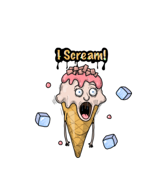 I Scream - Fagyi - Ice cream minta fehér pólón