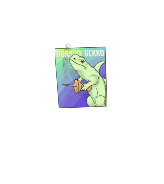 Borsodi gekko minta fehér pólón