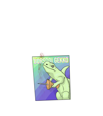 Borsodi gekko minta fehér pólón