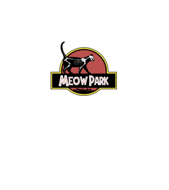 Meow Park - Jurassic Park  minta fehér pólón