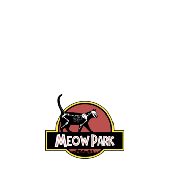 Meow Park - Jurassic Park  minta fehér pólón