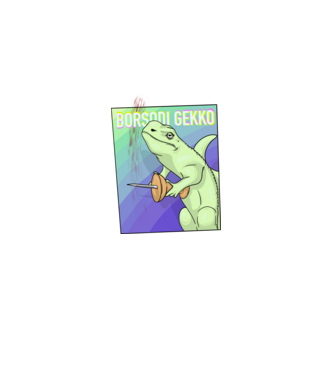 Borsodi gekko minta világos rózsaszín pólón
