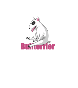 Bullterrier minta fehér pólón