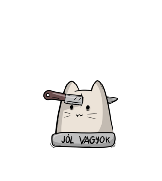 Jól vagyok minta fehér pólón