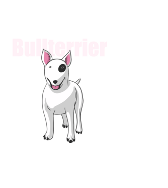 Bullterrier minta fehér pólón