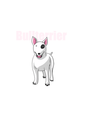 Bullterrier minta fekete pólón