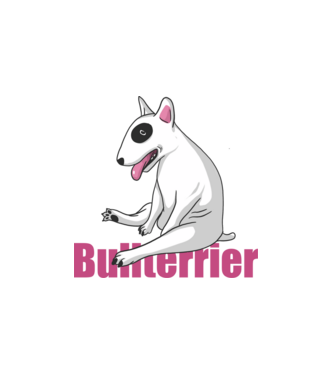 Bullterrier minta fehér pólón