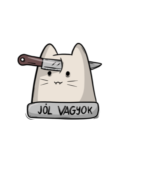 Jól vagyok minta fekete pólón