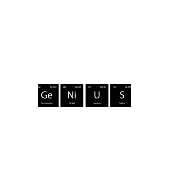 GeNiUS (Periódusos Rendszer) minta fehér pólón