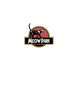 Meow Park - Jurassic Park  minta fehér pólón