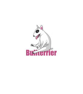 Bullterrier minta fehér/piros pólón