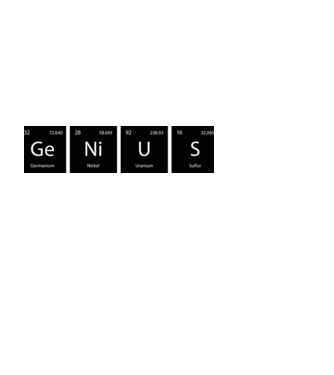 GeNiUS (Periódusos Rendszer) minta fekete pólón
