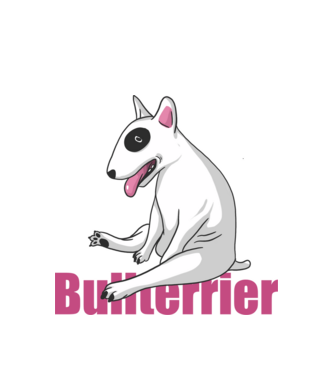 Bullterrier minta fehér pólón