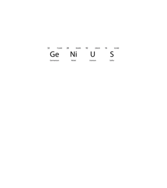 GeNiUS (Periódusos Rendszer) minta fekete pólón