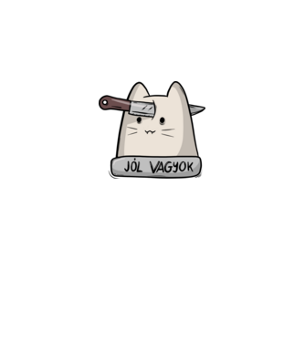 Jól vagyok minta fehér pólón