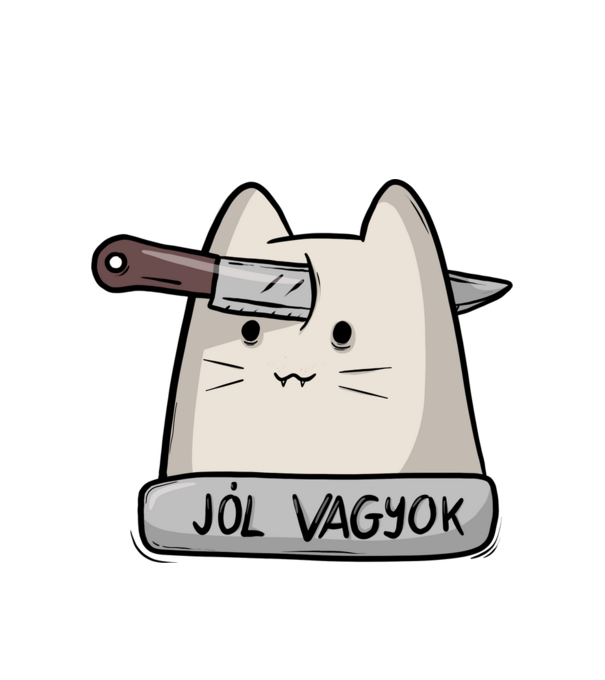 Jól vagyok minta fehér pólón