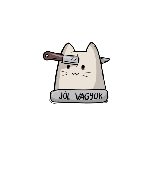 Jól vagyok minta fehér pólón