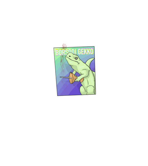 Borsodi gekko minta szürke pólón