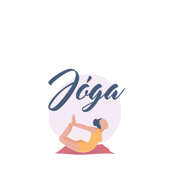 Jóga minta fehér pólón