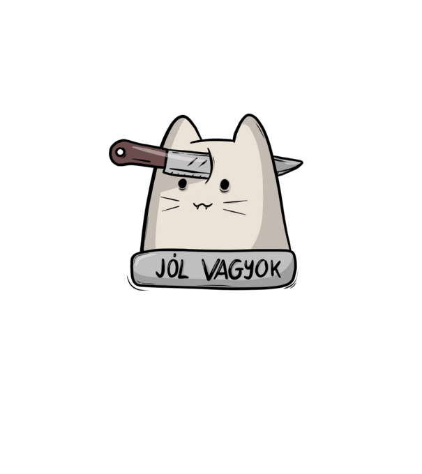 Jól vagyok minta fehér pólón