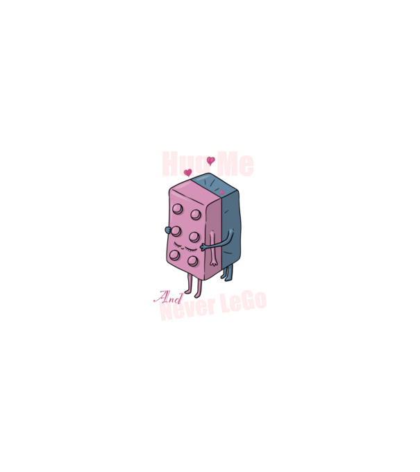 Hug Me and Never LeGo minta homokszín pólón