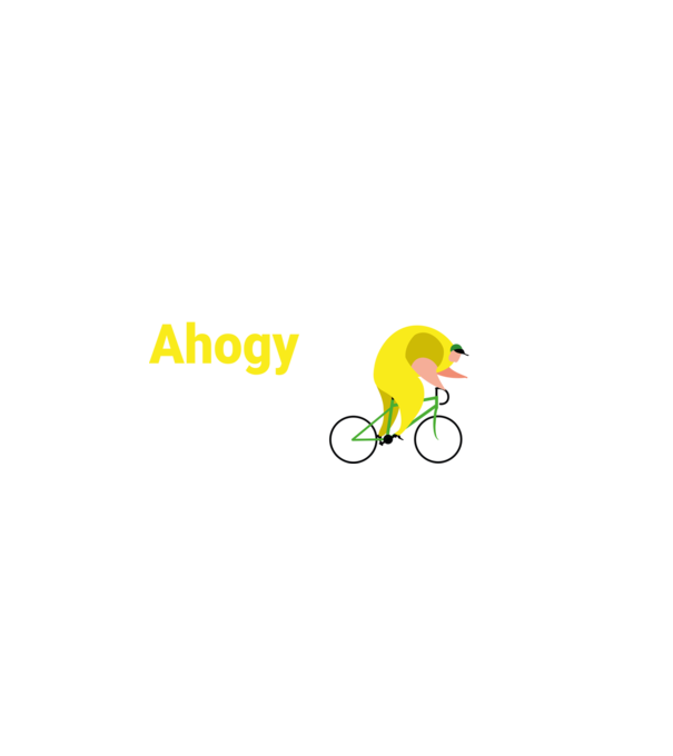 Tekerek ahogy bírok (sárga) minta fehér pólón