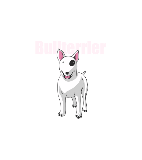 Bullterrier minta fehér pólón
