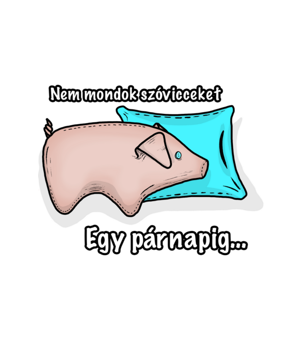 Nem mondok szóvicceket.. Egy PárnaPig minta fehér pólón