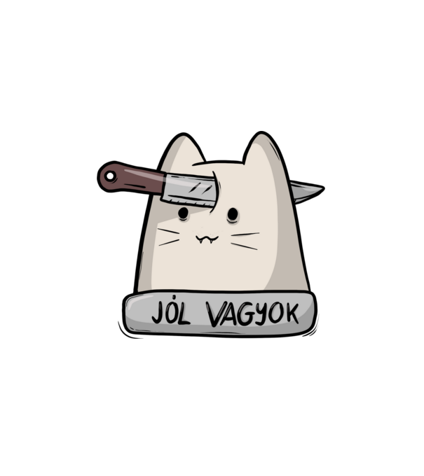 Jól vagyok minta fehér pólón