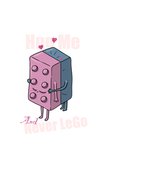 Hug Me and Never LeGo minta fehér pólón