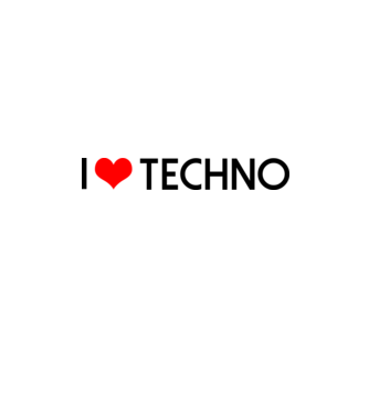 I LOVE TECHNO 2021 minta fehér pólón
