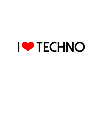 I LOVE TECHNO 2021 minta fehér/piros pólón