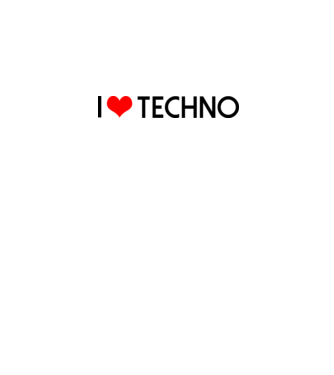 I LOVE TECHNO 2021 minta fehér pólón