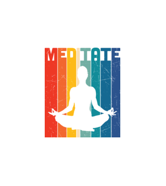 Meditáció minta fehér pólón