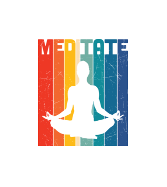 Meditáció minta fehér pólón