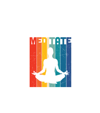 Meditáció minta fehér pólón