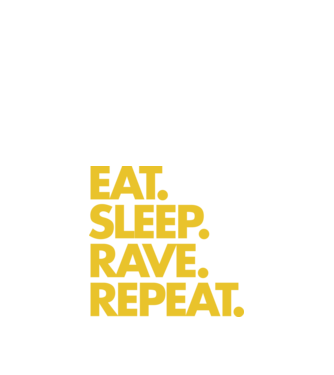 EAT SLEEP RAVE REPEAT minta királykék pólón