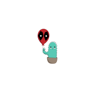 Vicces Kaktusz Deadpool Lufival minta fehér pólón