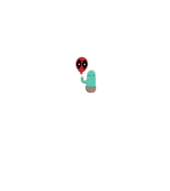 Vicces Kaktusz Deadpool Lufival minta fehér pólón