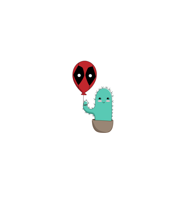 Vicces Kaktusz Deadpool Lufival minta fehér pólón