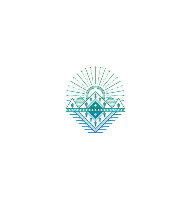 Tribal - minimál retro természet minta minta fehér/piros pólón