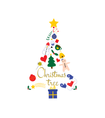 Christmas tree (színes) minta fehér pólón
