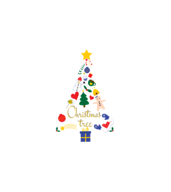 Christmas tree (színes) minta fehér pólón