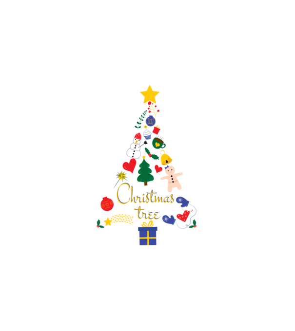 Christmas tree (színes) minta fehér pólón