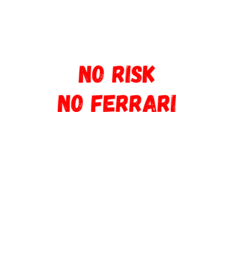 NO RISK NO FERRARI minta fekete pólón