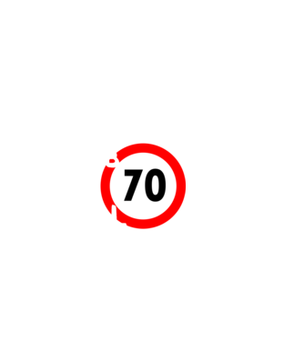 70 éves minta fekete pólón