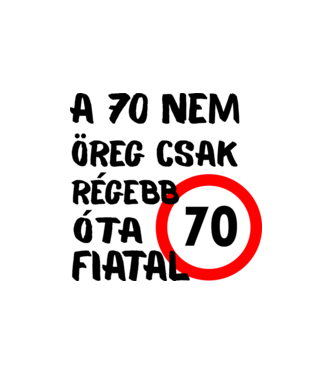 70 éves minta fehér pólón