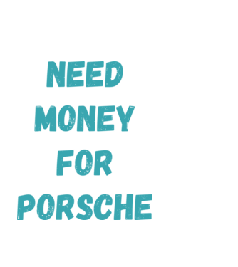 NEED MONEY FOR PORSCHE minta fekete pólón