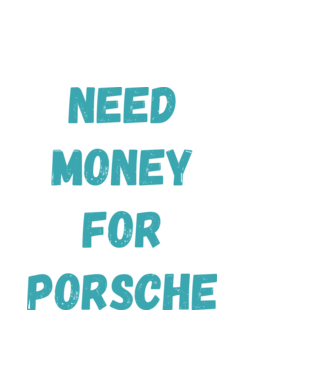 NEED MONEY FOR PORSCHE minta fekete pólón